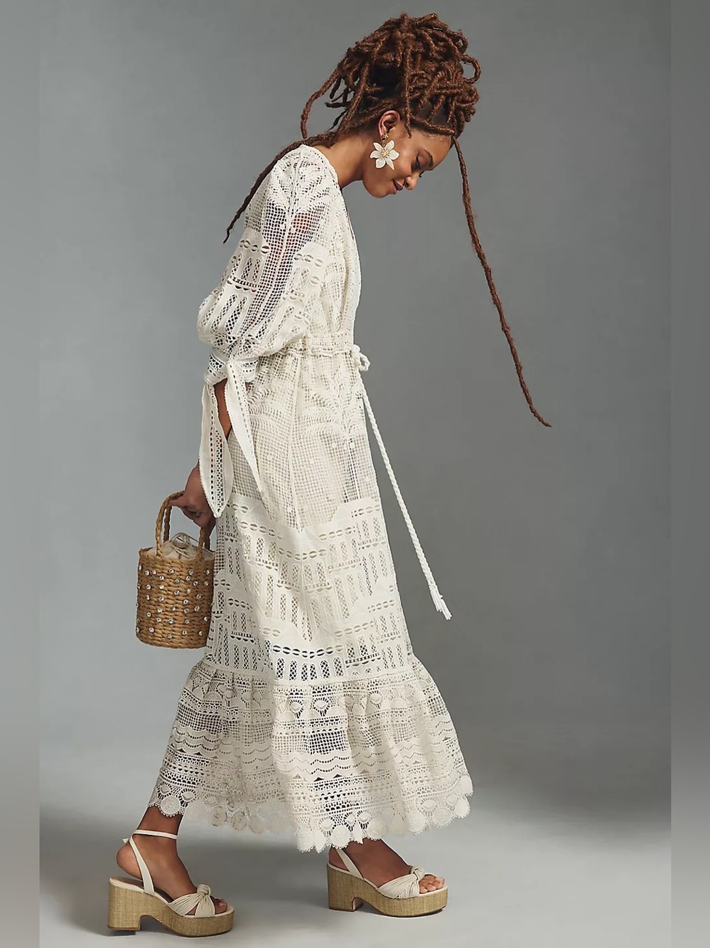 Farm Rio Morada Boa Guipure Dress PTP 18” - Picture 4 of 7